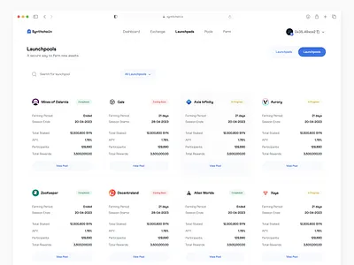 DeFi Launchpool blockchain crypto launchpool cryptocurrency defi defi launchpool figma launchpool product design ui web3
