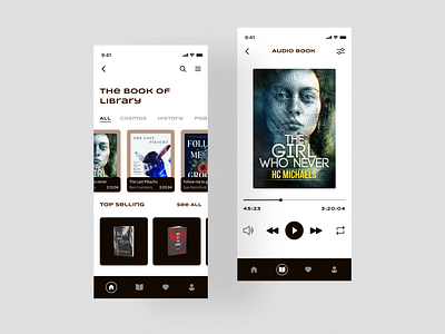 Audio Book Library App landing page shafayed rana ui ui design uiux designer ux ux design website website design