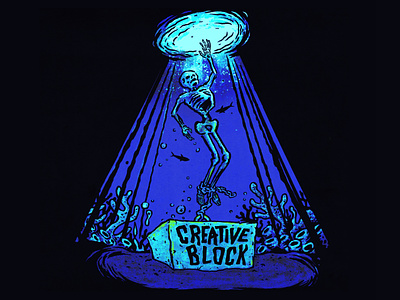 Creative Block creative block illustration line sink skeleton stress