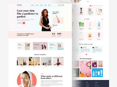 Beauty Shop Website Landing Pages 2022 2050 trend branding design e learn educatiom elearnin graphic design illustration logo ui