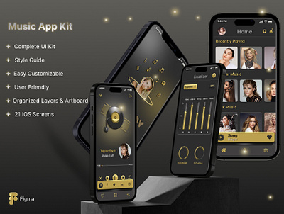 Music App UI Design with Figma 3d dravyafolio figma graphic design ui vector