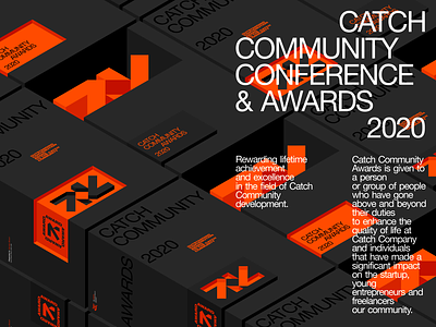 Catch Community Conference & Awards 3d award branding community conference design graphic design identity typography vector