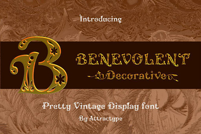 Benevolent Pretty Vintage Display Font branding decorative design display font elegant fonts logo typeface vector vintage