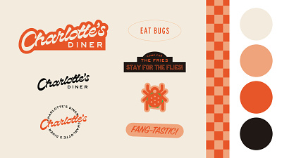 Restaurant Branding: Charlotte's Spider Themed Diner diner brand logos rebranding spooky