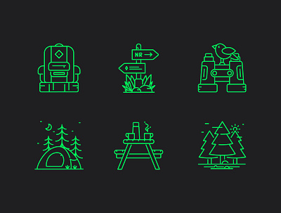 Northroad cycling icons adventure bicycle binoculars cycling exploring icon icon set illustration lines nft northroad outdoors picnic strava travel ui ux