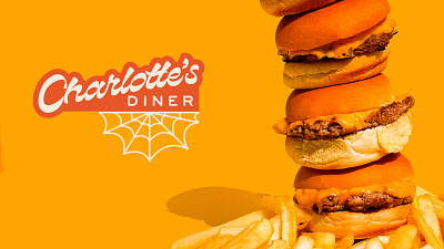 Restaurant Branding: Charlotte's Spider Themed Diner spooky