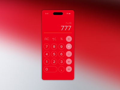 Daily UI #004 - Calculator calculator dailyui interface iphone red ui ui design