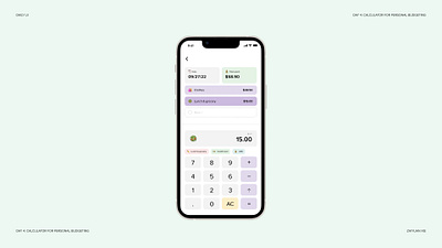 Daily UI #004: Calculator app budgeting daily ui visual design