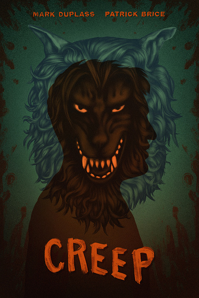 Creep - Movie Poster creep design digital paint drawing fan art film poster hand lettering horror horror poster illustration mark duplass mask movie poster peach fuzz photoshop procreate spooky wolf