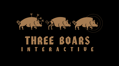 THREE BOARS INTERACTIVE boar brand identity branding concept design graphic design illustration logo typography vector