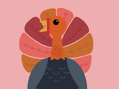 Gobble Gobble bird drawing fall flat gobble gobble illustration procreate thanksgiving turkey vector