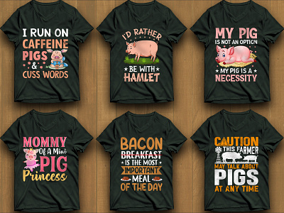 PIG T-Shirt Design Bundle custom ink custom t shirts custom t shirts cheap custom t shirts online custom text shirt design illustration illustrator tshirt design t shirt design ideas typography design