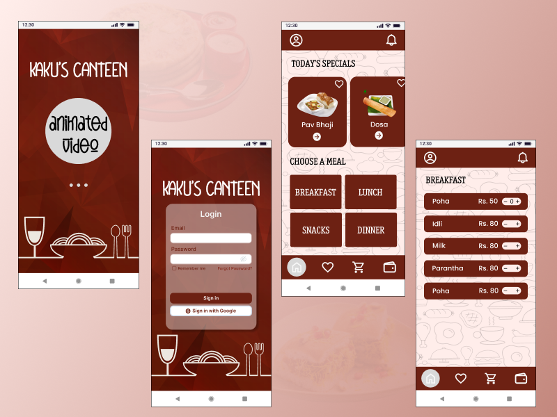 Canteen Management App by Shruti Gupta on Dribbble