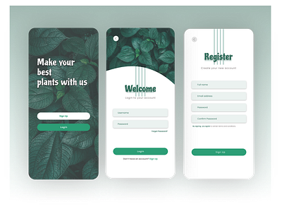 Plant App- Sign up/Login UI concept 3d animation app app design branding design graphic design illustration koushik koushik shahriar landing page logo mobile app mockup prototype ui ui ux design ux web design website ui