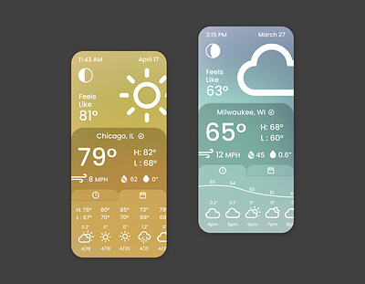 Weather App Concept app design gradient graphic design product design ui ux weather