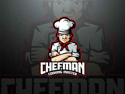 Chefman Esport Mascot Logo Template chef chef esport chef logo chef mascot esport esport cooking esport logo esport mascot game game face game logo game mascot logo mascot