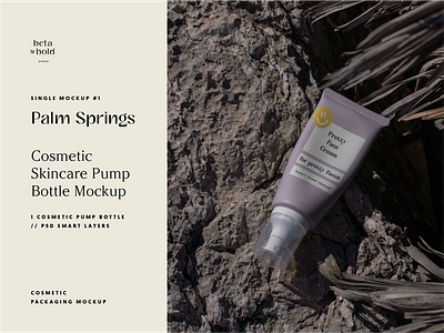 Cosmetic Skincare Pump Bottle Mockup "Palm Springs #1" aesthetic mockup aesthetic mockups brand design branding cosmetic mockup digital download graphic design logo mockup packaging packaging design packaging mockup product design