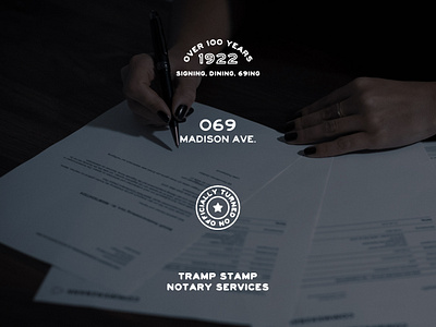 Professional Branding System: Tramp Stamp Notary brand designer icons mcm