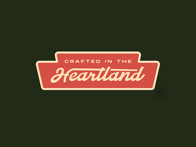 Crafted in the Heartland art badge concept crest design hand drawn hand lettering heartland illustration illustrator lettering middle coast midwest nebraska outdoors patch retro sketch vintage