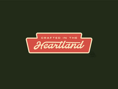 Crafted in the Heartland art badge concept crest design hand drawn hand lettering heartland illustration illustrator lettering middle coast midwest nebraska outdoors patch retro sketch vintage