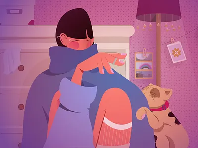 Warmth adobe illustrator animals art book branding design digital dribbble girls graphic design illustration logo postcard poster ui vector