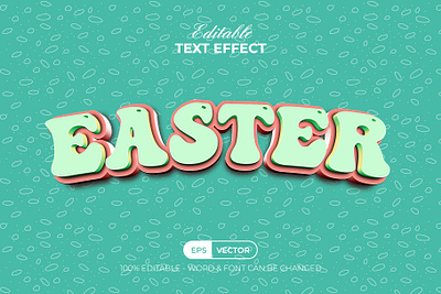 3D Easter Text Effect Pastel Color Style bold color design editable effect font illustration kids lettering modern pastel style text type typeface typography vector