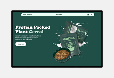 Ceres Cereal Mockup Website branding cereal design food graphic design ui ux web design web development webflow