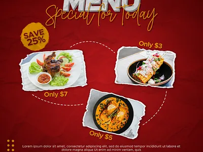 Foor Menu Promotion Design adobe photoshop branding design food design food menu graphic design instagram instagram food instagram post instagram template promotion design promotion template social media social media design social media promotionn social media template