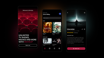 MovieUP mobile app app application cinema cinema app concept mobile app mobile apps design movie movie app product design tv show ui ux web design