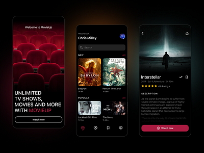 MovieUP mobile app app application cinema cinema app concept mobile app mobile apps design movie movie app product design tv show ui ux web design