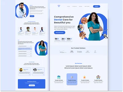 Dental Care Landing Page branding design figma herosection illustration logo productdesign ui uidesign website