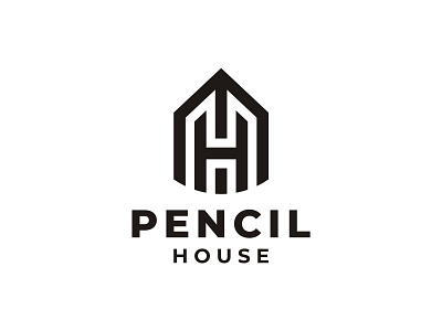 Pencil House Logo architecture art artwork branding building fun h letter logo home house icon identity logo logo designs mark monogram pen pencil pencil art pencil drawing