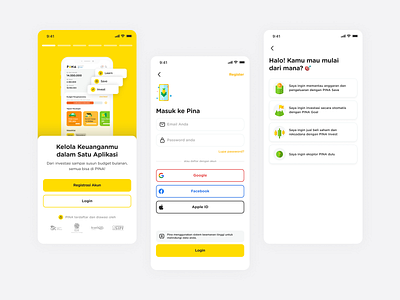 PINA - Onboarding All-in-One Financial Services design financial financial service fintech mobile app mobile app design product design startup ui ui ux ui design uidesign uiux user interface user interface design