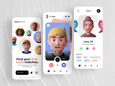 Dating platform UI Replication 3d challenge dailyui design figma replication ui uidesign