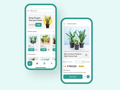 Plant Shopping App Interface appdesign ecommerce greenlife mobileappdesign onlineplants plantlove plantshoppingapp uiuxdesign