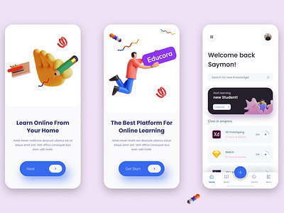 Educora 3d animation app application application design branding education app mobile application motion graphics ui ui ux uidesign ux uxdesign vector