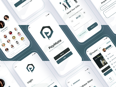 Paymate - Digital Financial App (Case Study) app banking branding business design device digital finance gifts green illustration money pay paymate send receive trending ui