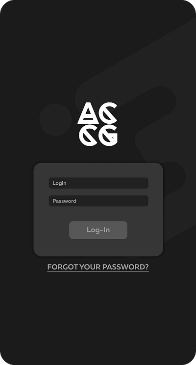 Login page app design ui ux