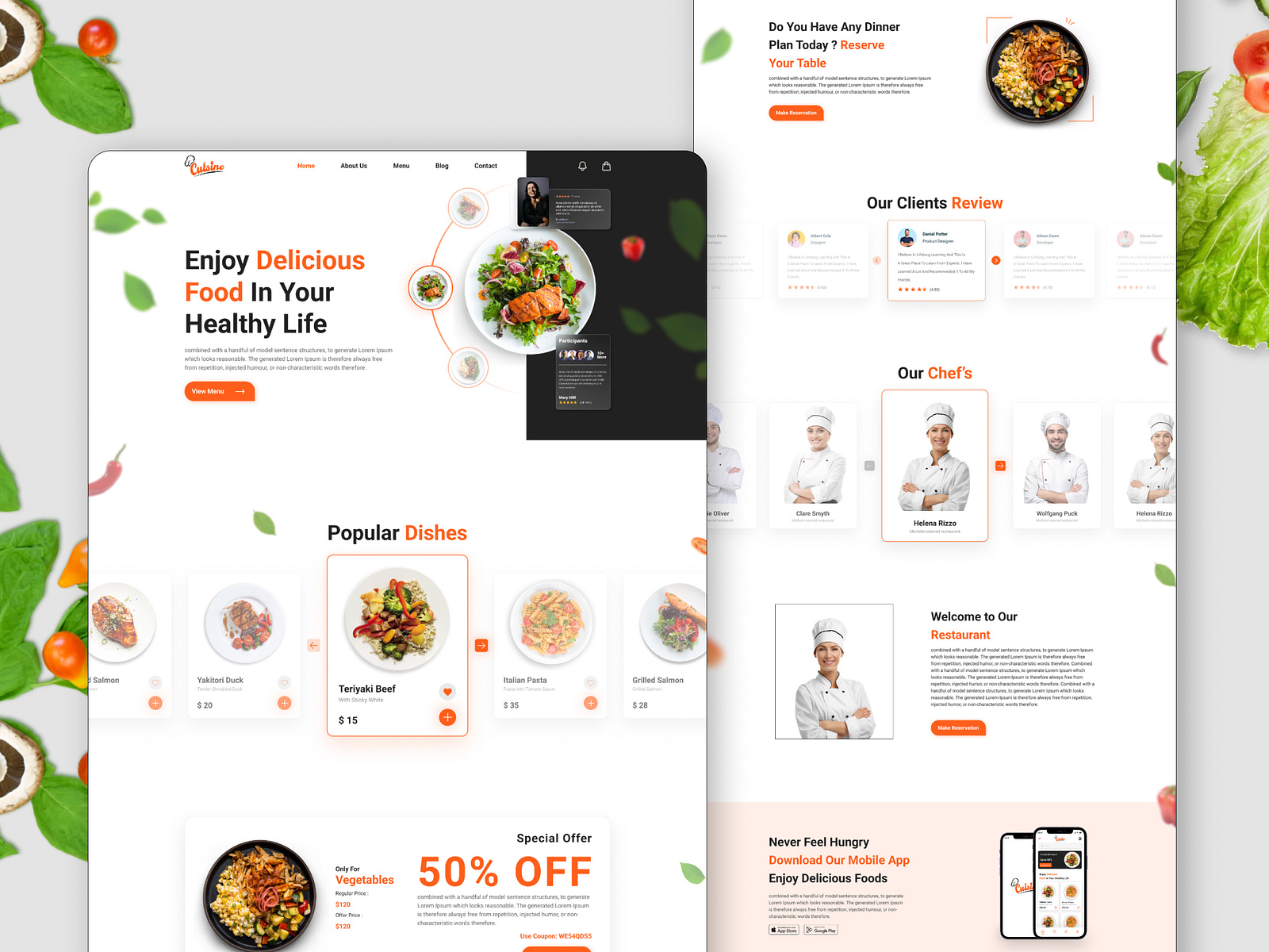 Restaurant Food Website Landing Page by Omar Faruk on Dribbble