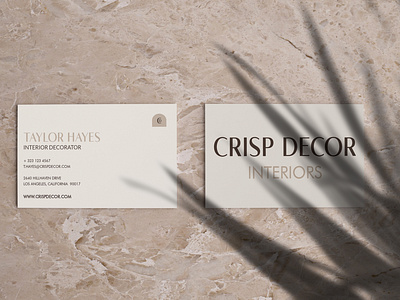 Crisp Decor | Business Card abstract logo bohemian brand brand identity branding business card decor design design logo graphic design house interior decor interiordesign logocore los angeles minimal logo stationary stationarydesign