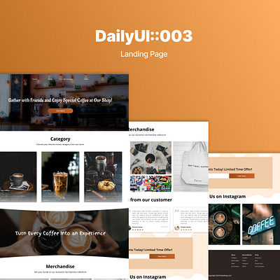 Landing Page Coffee Shop dailychallenge dailyui design learnui ui ui design uidaily webdesign