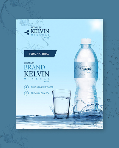 premium water bottle poster design 3d adobe animation branding design designer graphic design illustration logo new poster posterdesign premium typography ui ux vector water