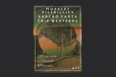 Mossley Hillbillies,Sancho Panza & Trip Westerns Tour - Artwork. art bands design graphic design illustration music poster poster art