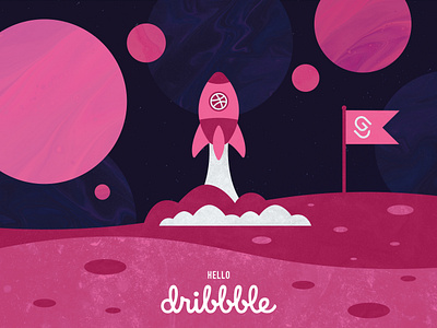 Hello Dribbble hello dribbble illustration space texture