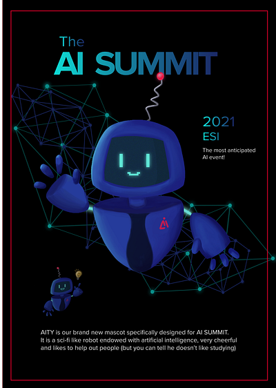 AI Summit poster digital art drawing graphic design illustration mascot poster
