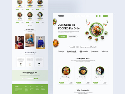 Food Landing Page creative design food food and drink food landing page food website interface landing page restaurant restaurant home page restaurant landing page ui ui design user experience user interface design uxui web web design web template website website design