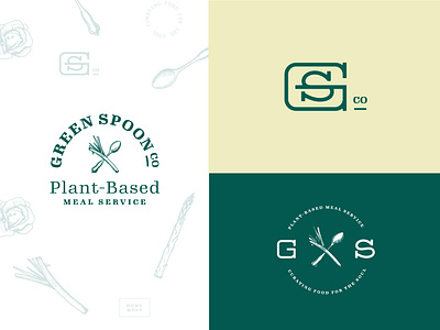 Green Spoon Co. - Branding, Website Design, and Social Graphics brand design brand identity branding and identity healthy identity design illustration logo meal service typography vegan