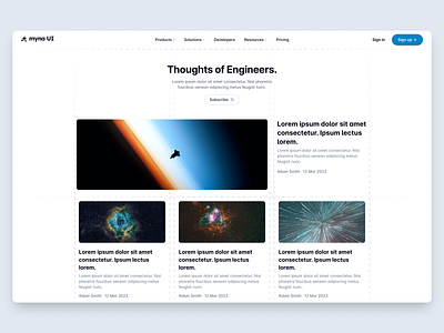 Blog Page ✨ blog landing landing page list minimal ui