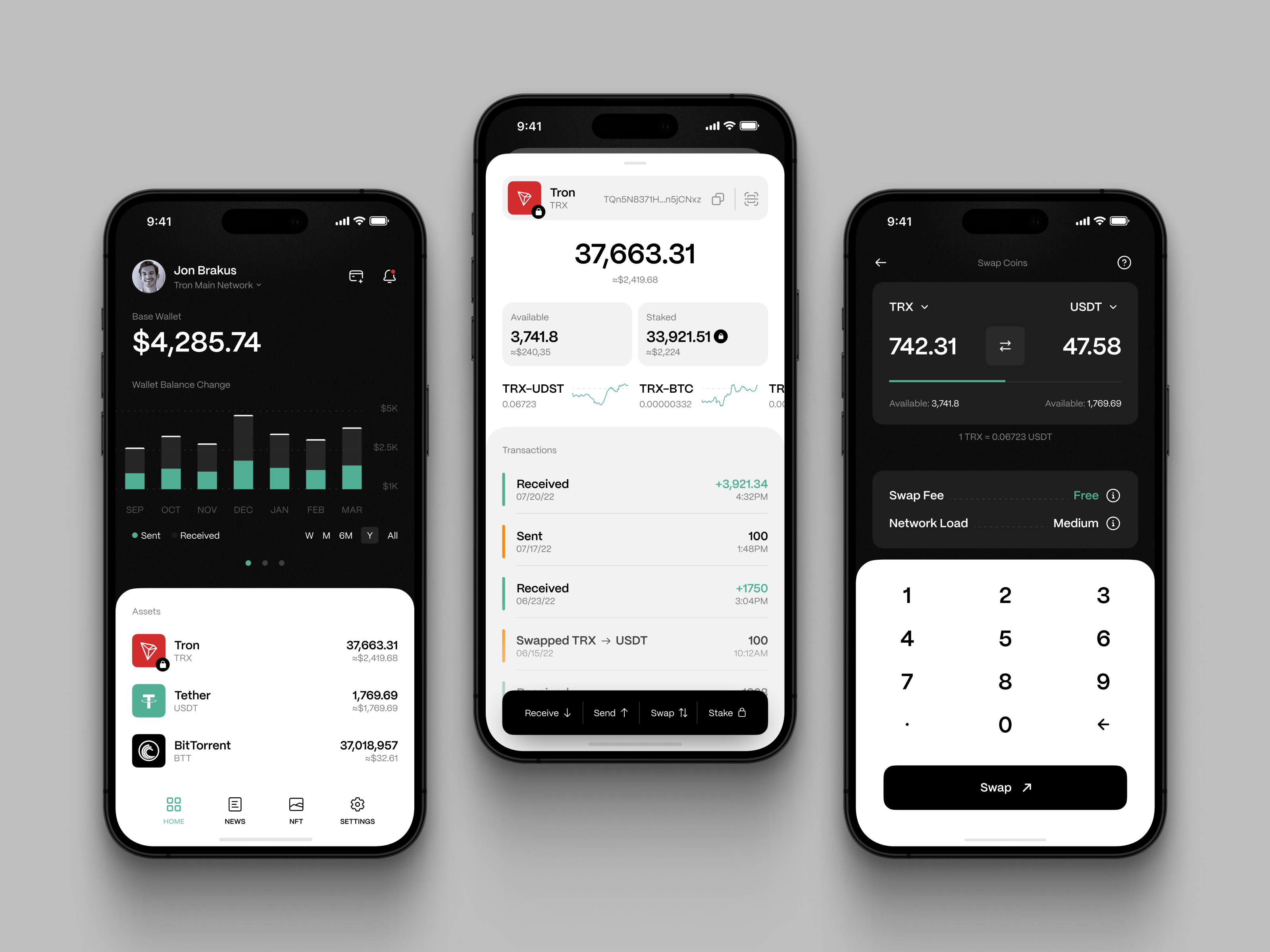 Example of Crypto App Design Concept