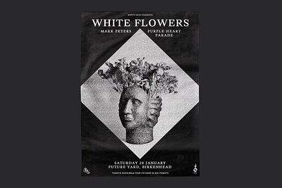 White Flowers - Poster & Social Media Artwork. art bands design graphic design music poster poster art